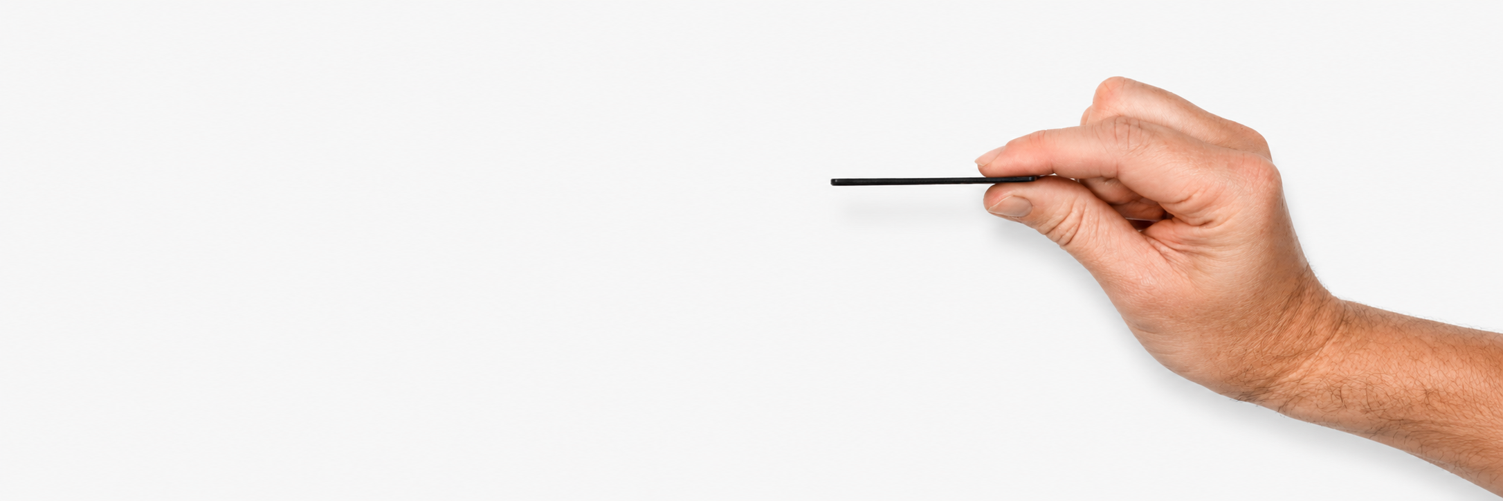 Hand holding a thin wallet tracker card
