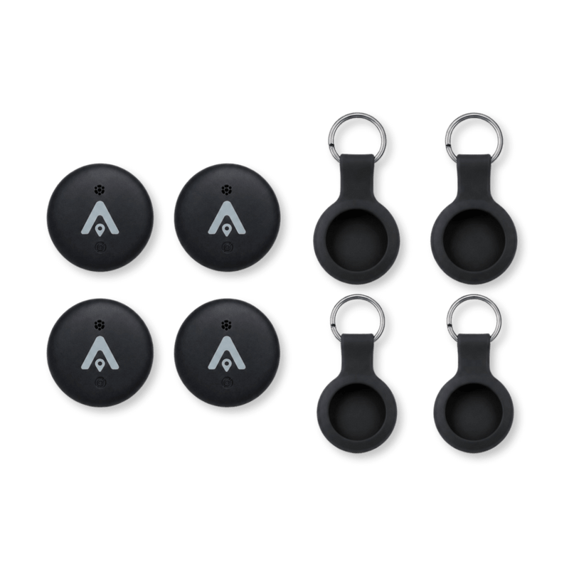 AusFindr Tag 4-pack + 4 keychain holders - AusFindr